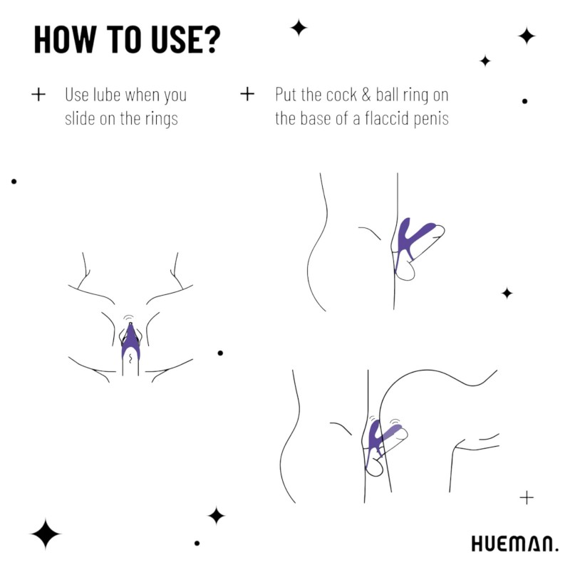 Hueman Infinity Ignite - vibrációs pénisz- és heregyűrű (lila) 117742 termék bemutató kép