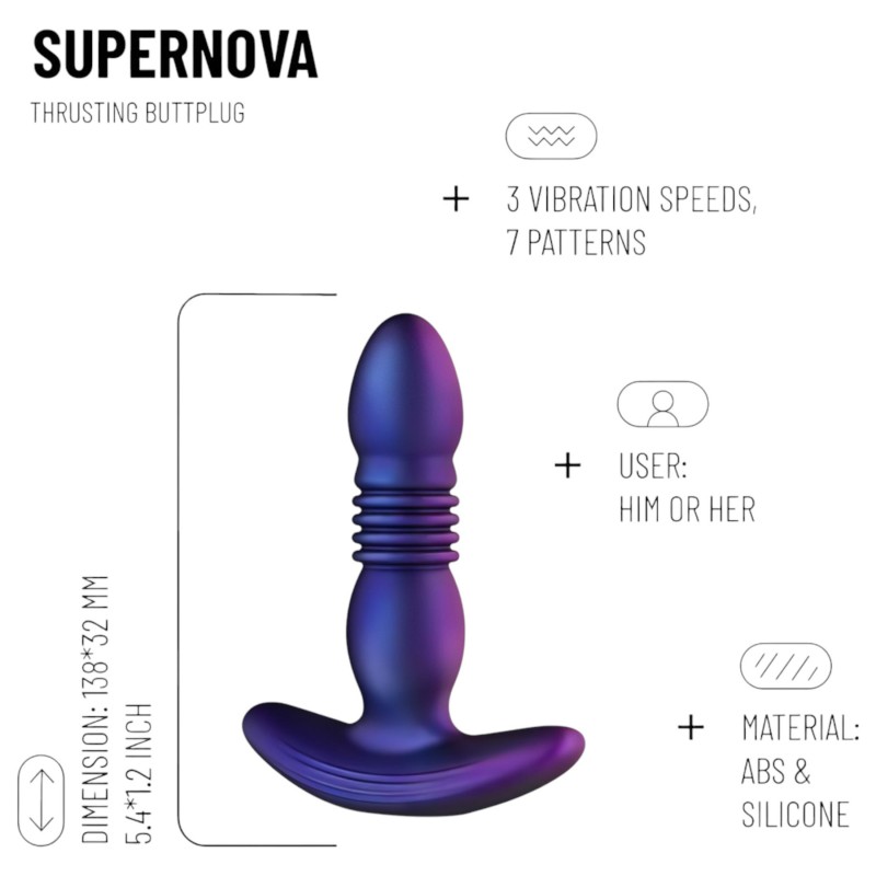 Hueman Supernova - lökő anál vibrátor (lila) 116000 termék bemutató kép