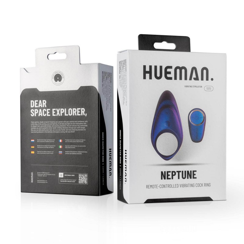 Hueman Neptune - vízálló vibrációs péniszgyűrű (lila) 42513 termék bemutató kép
