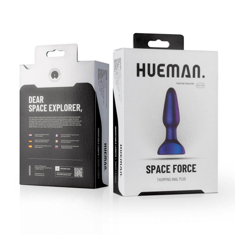 Hueman Space Force - akkus, vízálló, lökő anál vibrátor (lila) 42536 termék bemutató kép