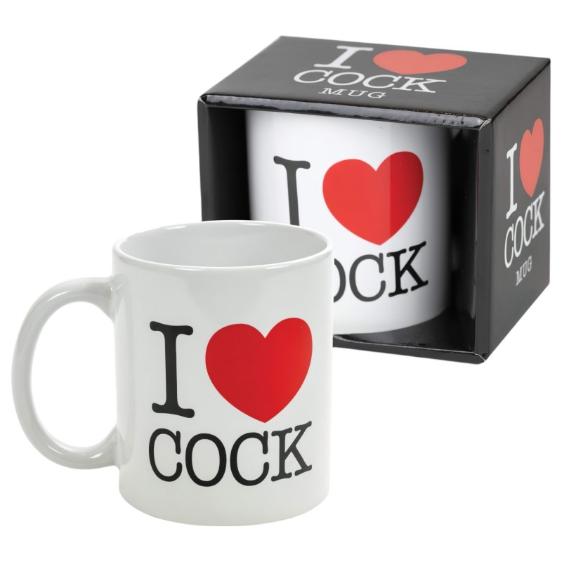 I Love Cock - bögre, erotikus ajándék (fehér) 168701 termék bemutató kép