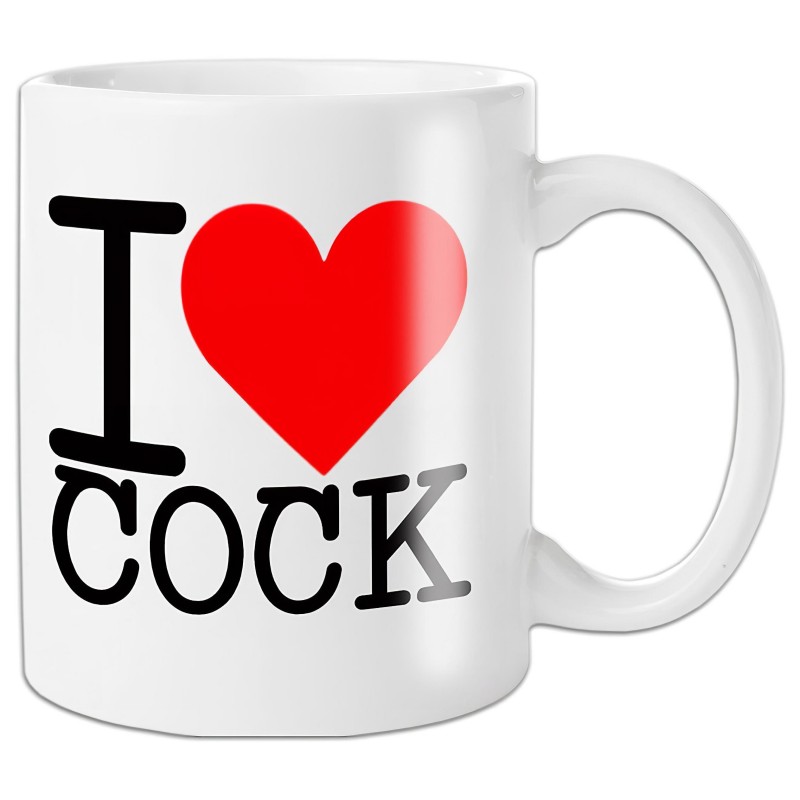 I Love Cock - bögre, erotikus ajándék (fehér) 167775 termék bemutató kép