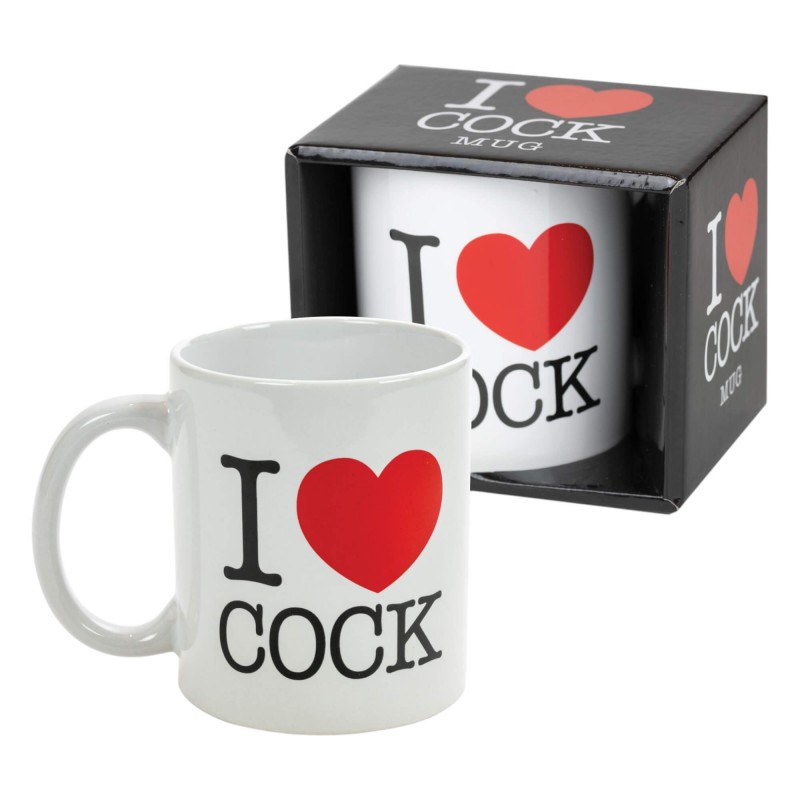 I Love Cock - bögre, erotikus ajándék (fehér) 91594 termék bemutató kép