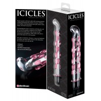Icicles No. 19 - gyöngyös, üveg G-pont vibrátor (áttetsző-pink) 40439 termék bemutató kép