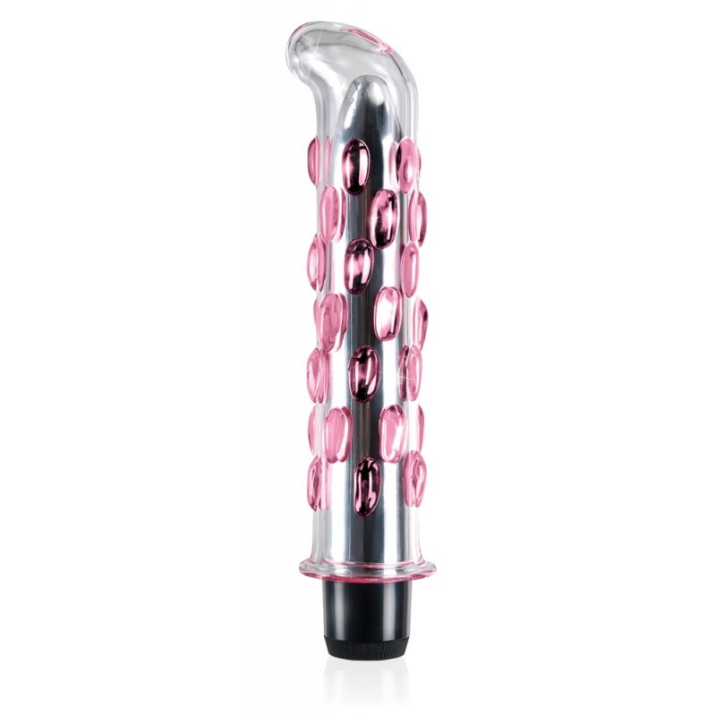 Icicles No. 19 - gyöngyös, üveg G-pont vibrátor (áttetsző-pink) 40441 termék bemutató kép