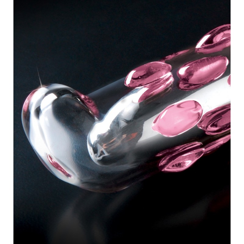 Icicles No. 19 - gyöngyös, üveg G-pont vibrátor (áttetsző-pink) 40442 termék bemutató kép