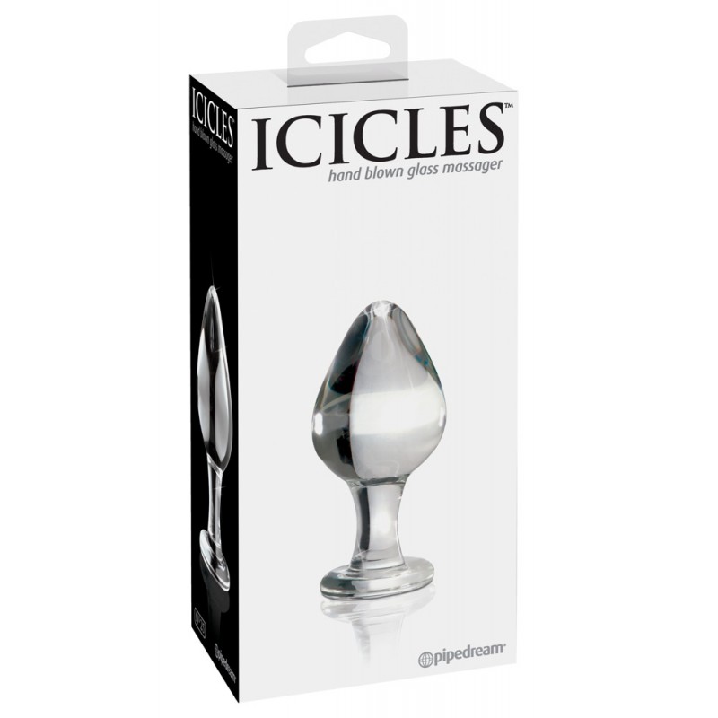 Icicles No. 25 - kúpos, üveg anál plug (átlátszó) 72873 termék bemutató kép