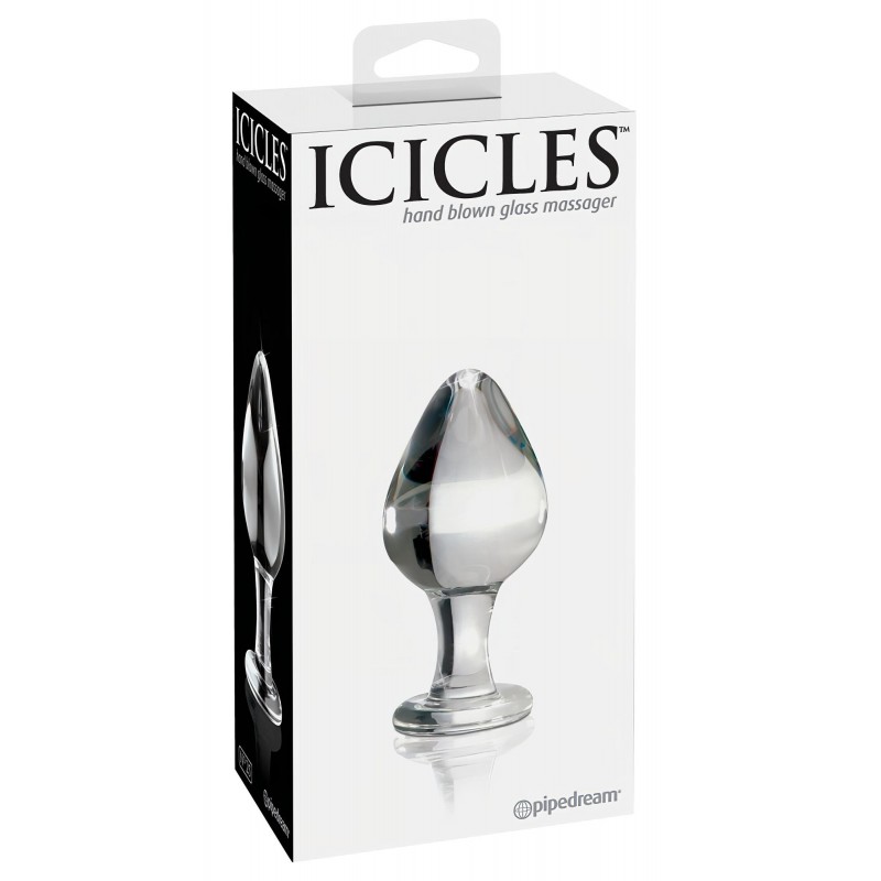 Icicles No. 25 - kúpos, üveg anál plug (átlátszó) 99175 termék bemutató kép