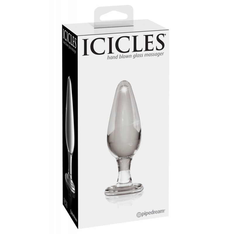 Icicles No. 26 - kúpos, üveg anál plug (átlátszó) 72872 termék bemutató kép