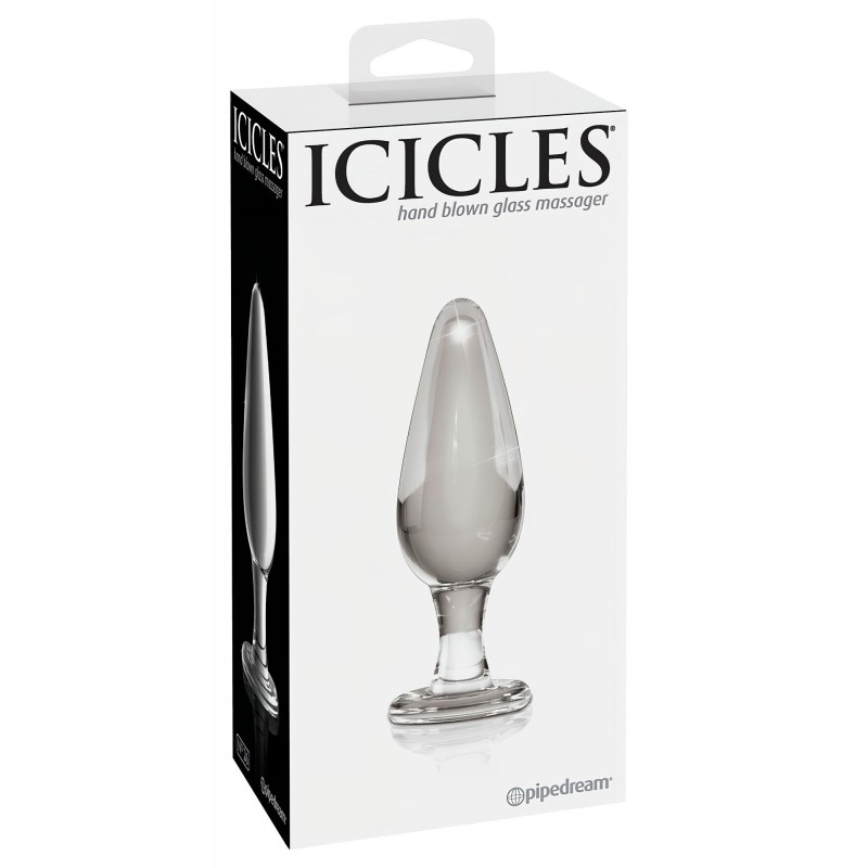 Icicles No. 26 - kúpos, üveg anál plug (átlátszó) 99170 termék bemutató kép