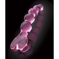 Icicles No. 43 - gyöngyös, szíves üveg dildó (pink) 40384 termék bemutató kép