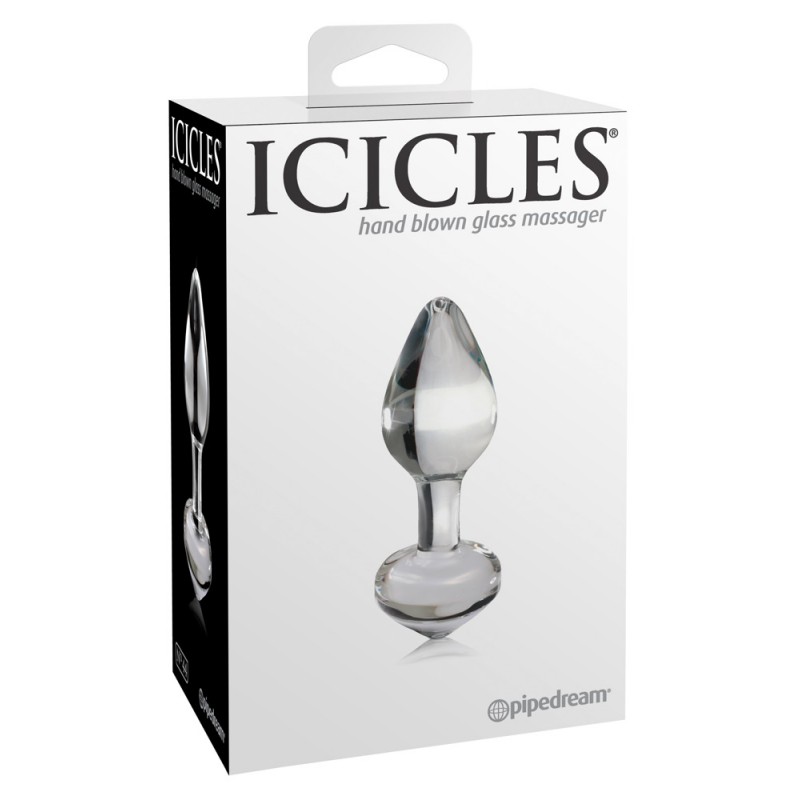 Icicles No. 44 - kúpos, üveg anál plug (átlátszó) 72889 termék bemutató kép