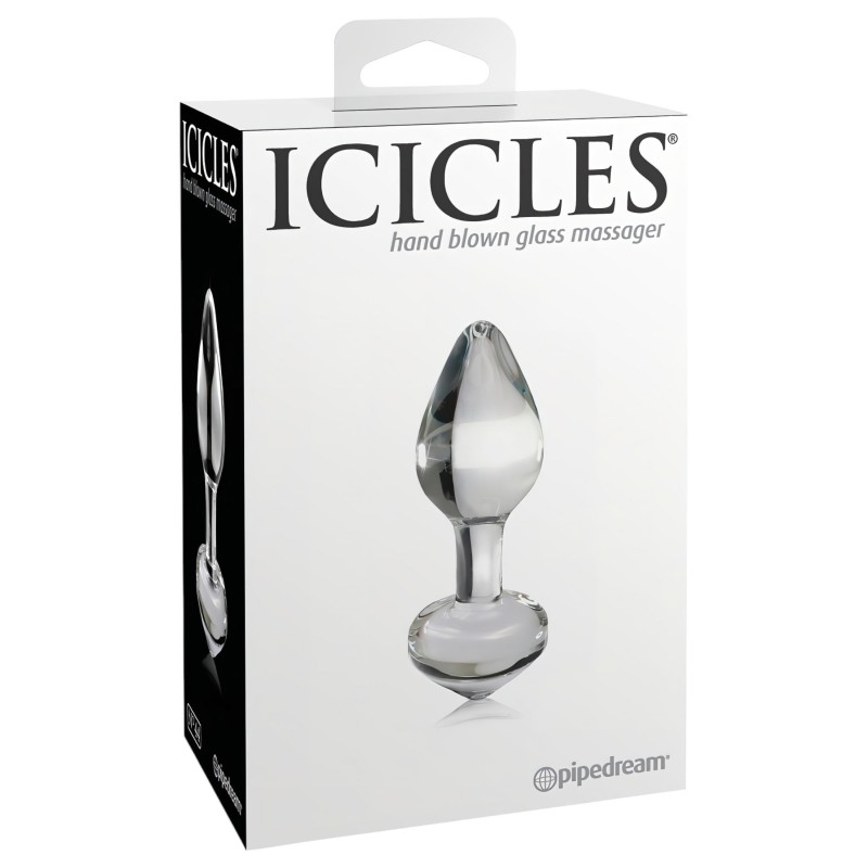 Icicles No. 44 - kúpos, üveg anál plug (átlátszó) 99185 termék bemutató kép