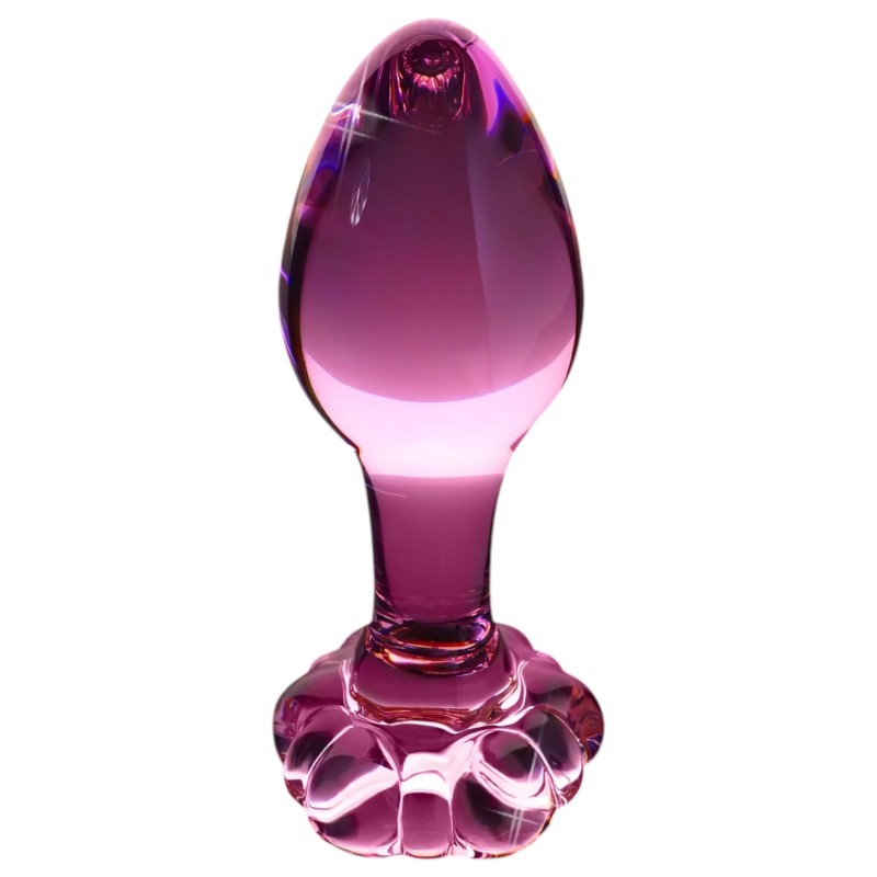 Icicles No. 48 - virágos üveg anál plug (pink) 157286 termék bemutató kép