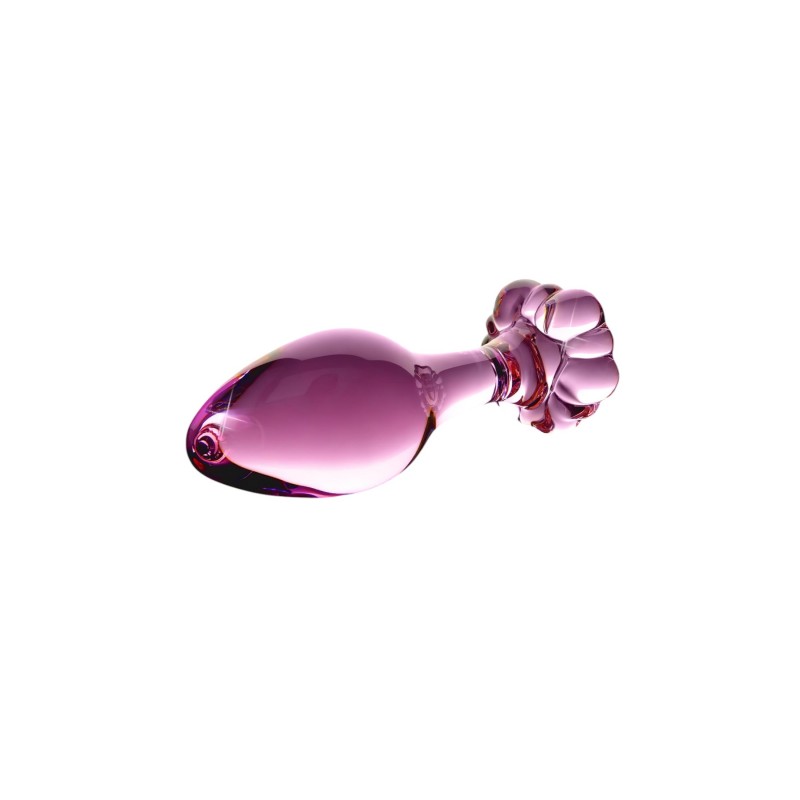 Icicles No. 48 - virágos üveg anál plug (pink) 157287 termék bemutató kép
