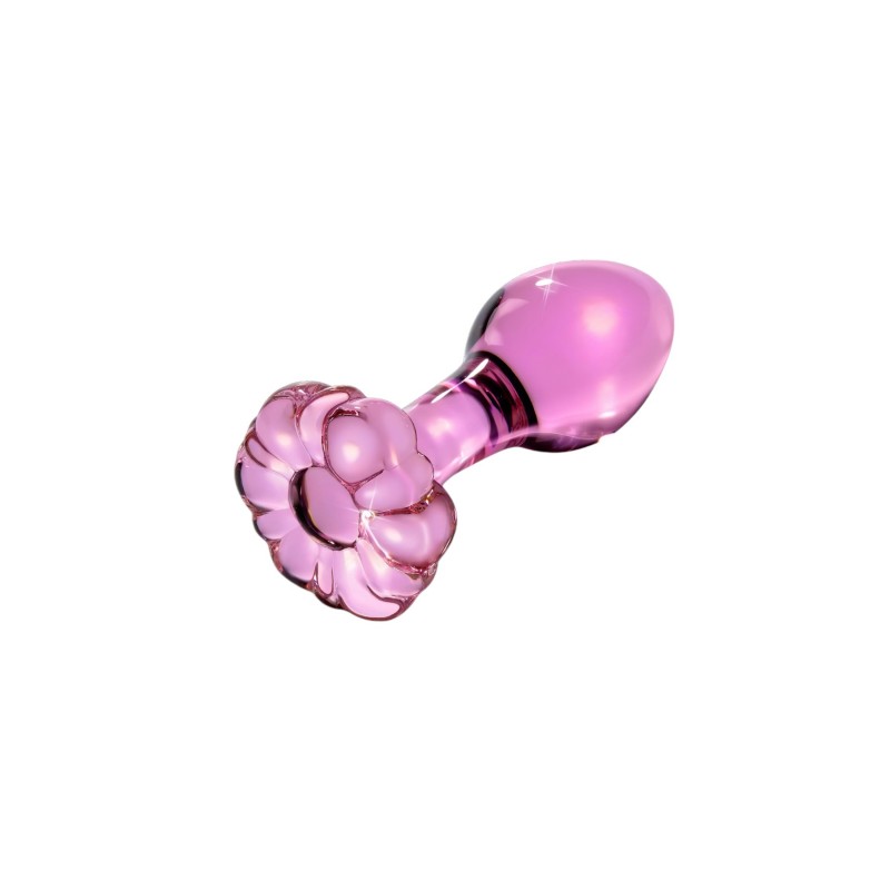 Icicles No. 48 - virágos üveg anál plug (pink) 157288 termék bemutató kép