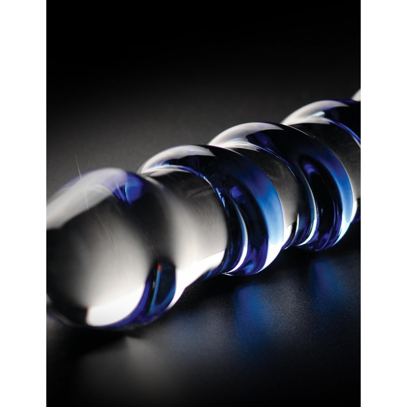 Icicles No. 5 - spirális üveg dildó (áttetsző-kék) 40067 termék bemutató kép