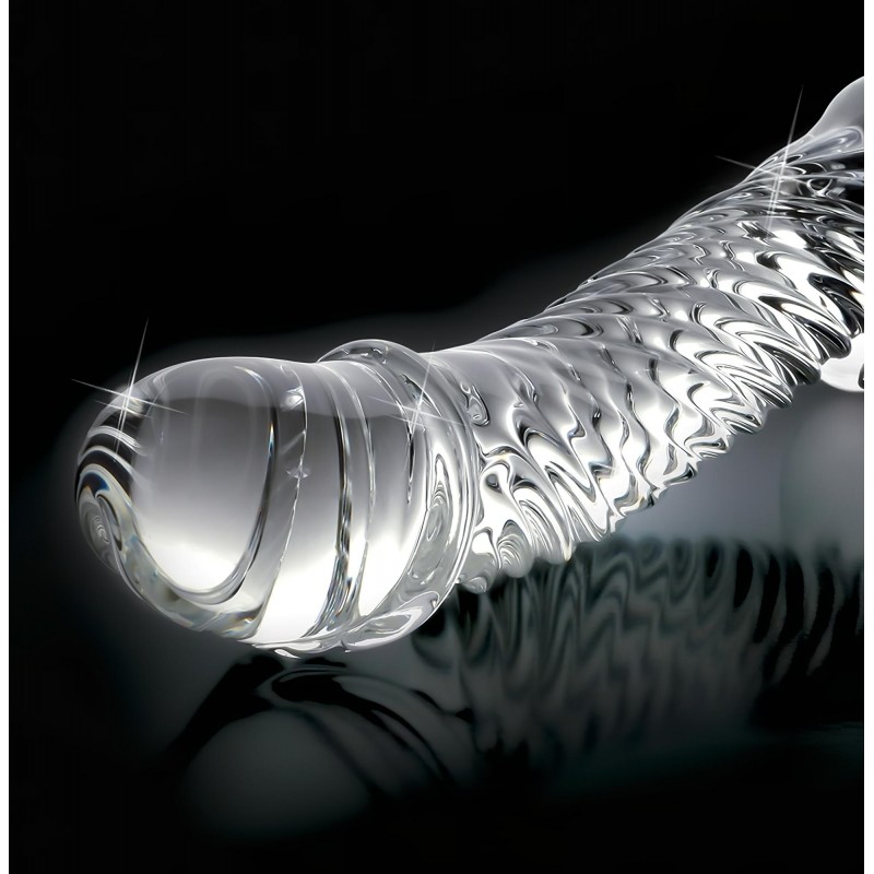 Icicles No. 61 - herés, péniszes üveg dildó (átlátszó) 107244 termék bemutató kép