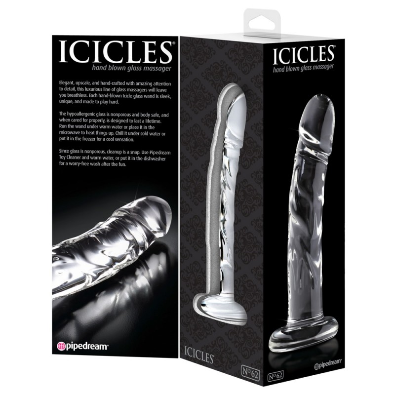 Icicles No. 62 - péniszes üveg dildó (átlátszó) 40355 termék bemutató kép