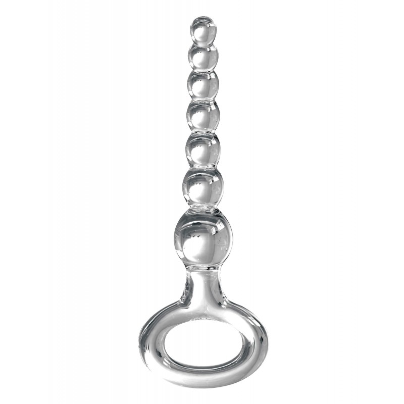 Icicles No. 67 - gömbös üveg dildó fogógyűrűvel (áttetsző) 57740 termék bemutató kép