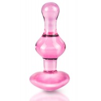 Icicles No. 75 - szíves, üveg anál dildó (pink) 40705 termék bemutató kép