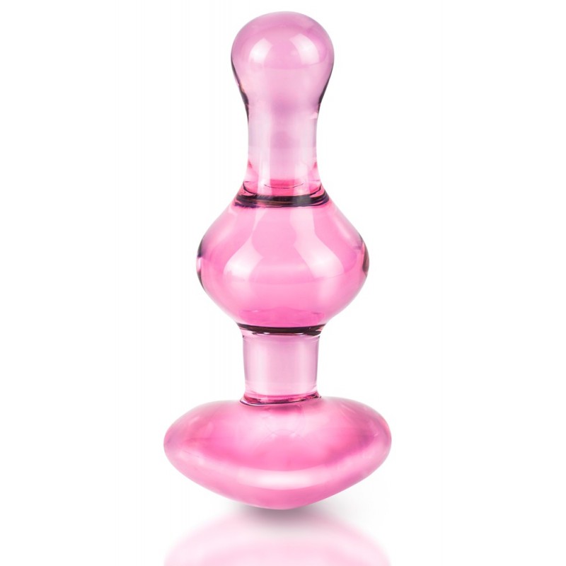 Icicles No. 75 - szíves, üveg anál dildó (pink) 40705 termék bemutató kép