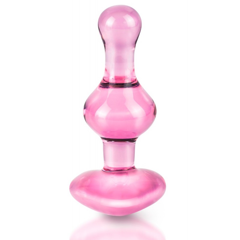 Icicles No. 75 - szíves, üveg anál plug (pink) 40705 termék bemutató kép