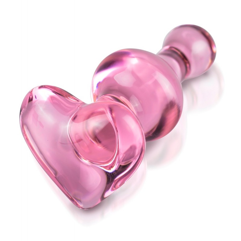 Icicles No. 75 - szíves, üveg anál plug (pink) 40707 termék bemutató kép