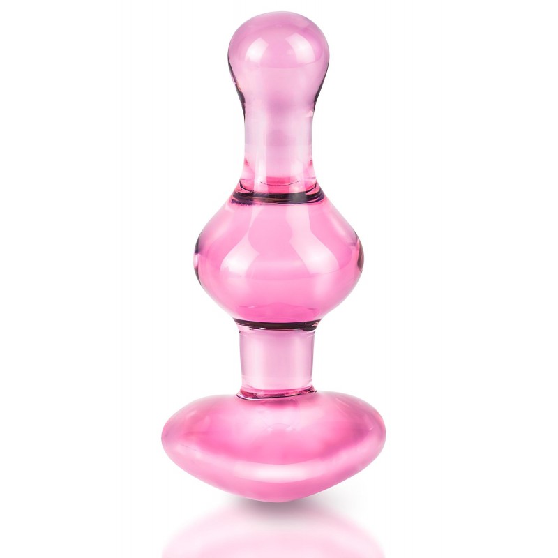 Icicles No. 75 - szíves, üveg anál plug (pink) 99156 termék bemutató kép