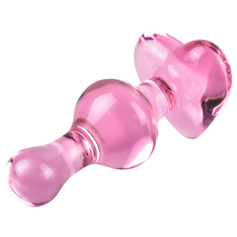 Icicles No. 75 - szíves, üveg anál plug (pink) 99157 termék bemutató kép