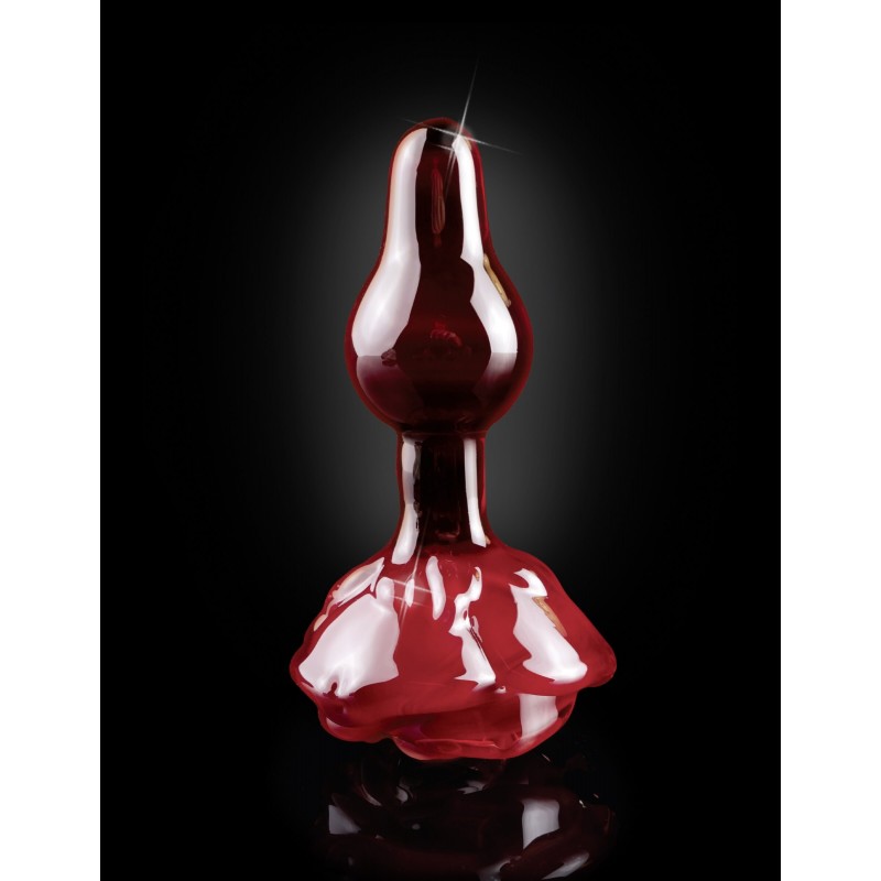 Icicles No. 76 - rózsás üveg anál dildó (bordó) 40096 termék bemutató kép