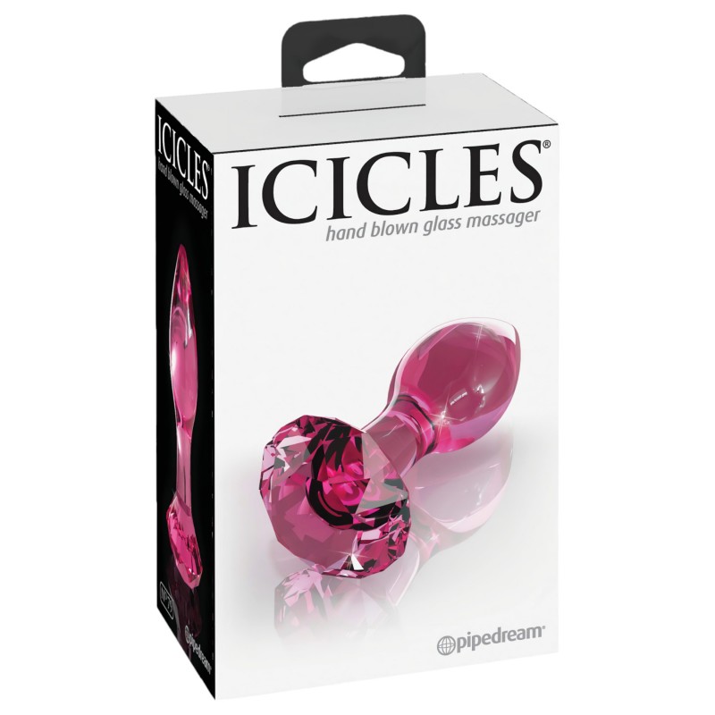 Icicles No. 79 - kúpos üveg anál plug (pink) 99063 termék bemutató kép