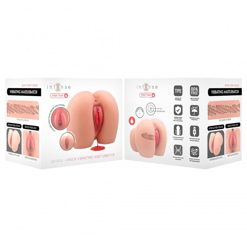 Intense First Time Ariana - élethű, vibrációs szűz maszturbátor (natúr) 126502 termék bemutató kép