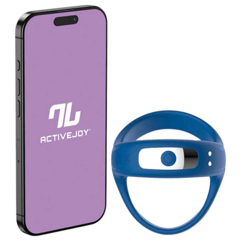 INTOYOU - App-vezérelt vibrációs pénisz- és heregyűrű (kék) 169837 termék bemutató kép