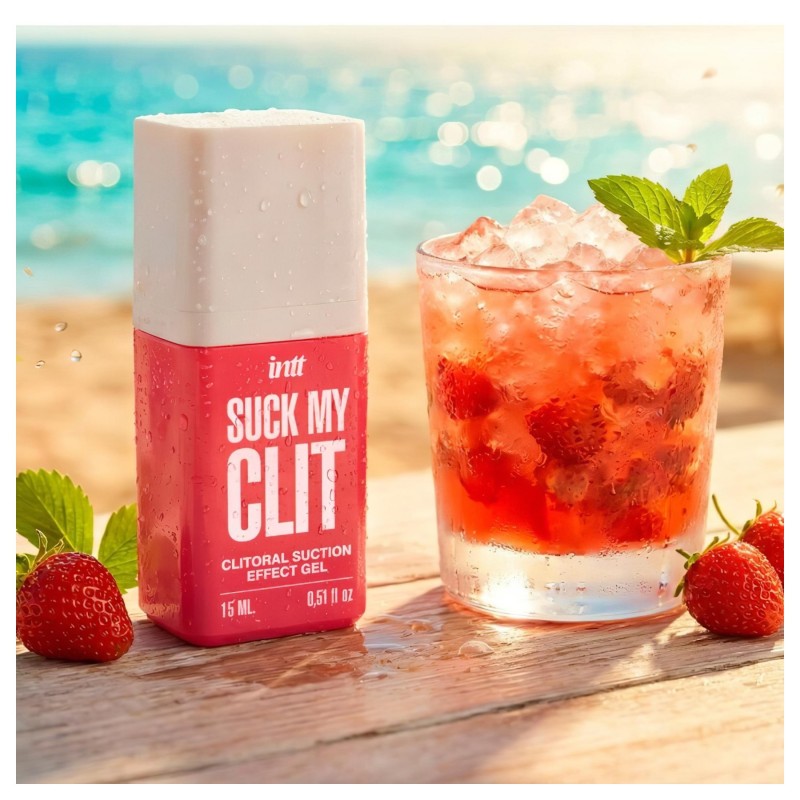 Intt Suck My Clit - klitorisz stimuláló gél nőknek - eper (15 ml) 135376 termék bemutató kép