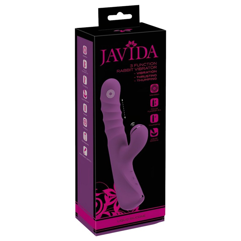 Javida - 3in1 nyuszis csiklókaros vibrátor (lila) 164713 termék bemutató kép