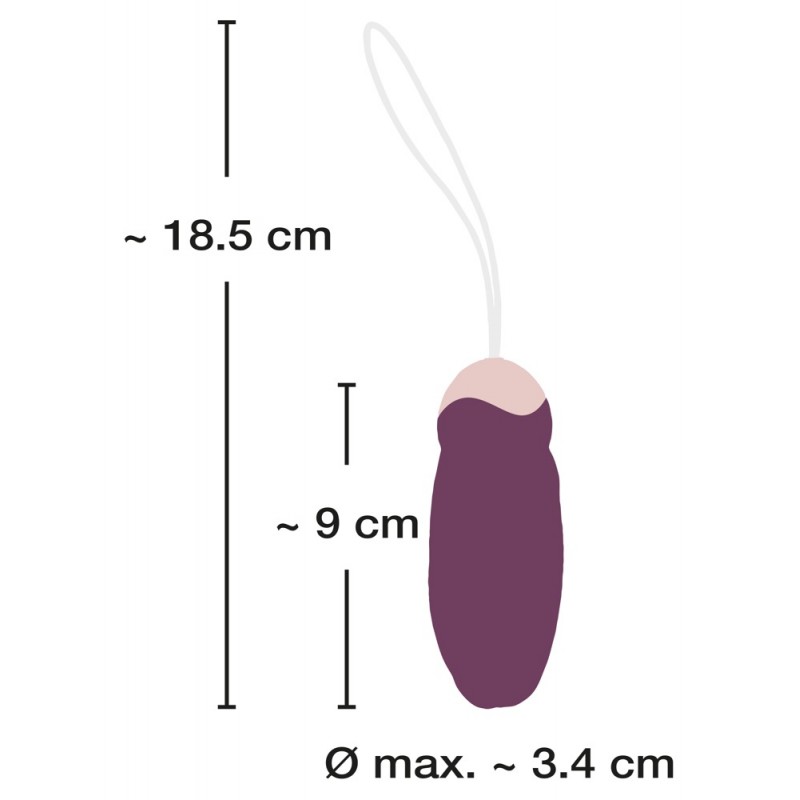 Javida - rádiós, forgó gyöngyös vibrotojás (lila) 44421 termék bemutató kép