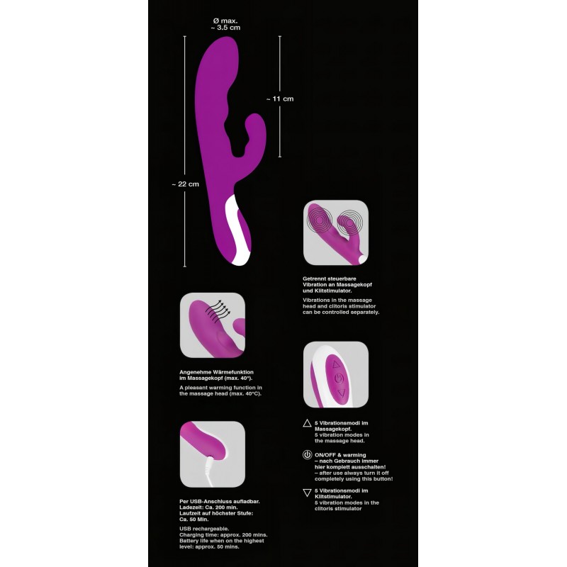 Javida - melegítő csiklóizgató vibrátor (pink) 119985 termék bemutató kép