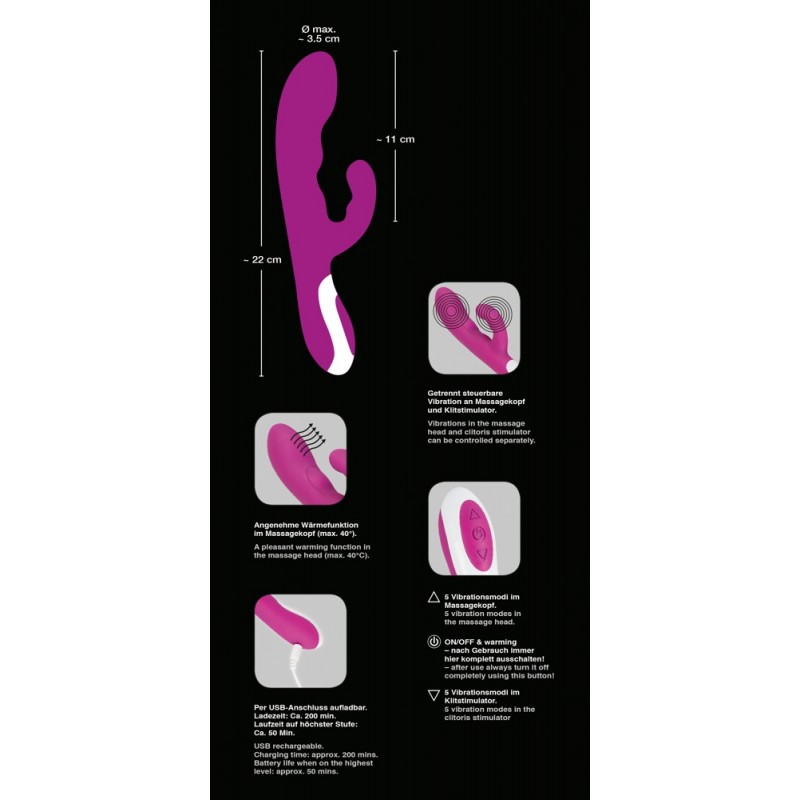 Javida - melegítő csiklóizgató vibrátor (pink) 87579 termék bemutató kép