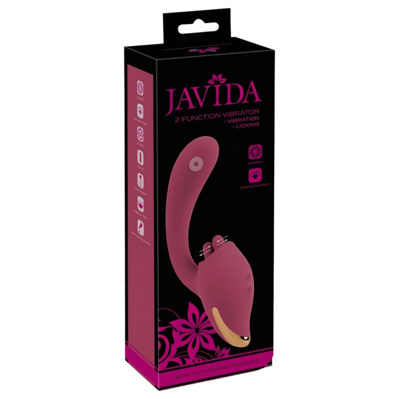 Javida - nyelves 2in1 vibrátor (piros) 103466 termék bemutató kép
