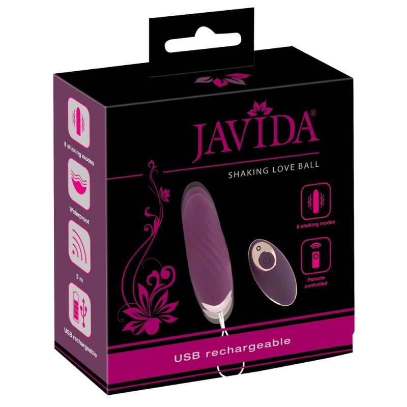 Javida Shaking Love - rádiós, lökő vibrációs tojás (lila) 73061 termék bemutató kép