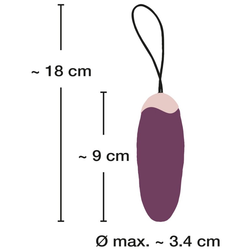 Javida Shaking Love - rádiós, lökő vibrációs tojás (lila) 88509 termék bemutató kép