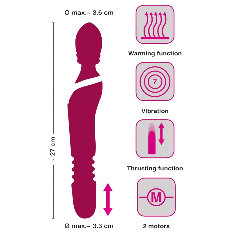 Javida Thrusting - 3in1 lökő vibrátor (piros) 162587 termék bemutató kép