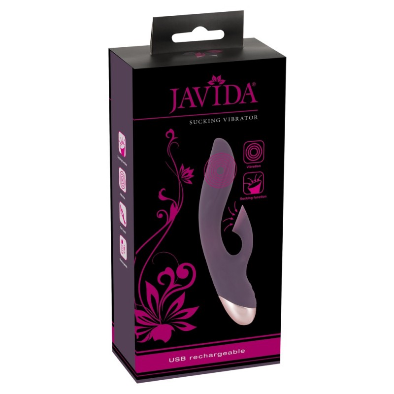 Javida - vízálló, vibrátor csiklószívóval (lila) 87945 termék bemutató kép