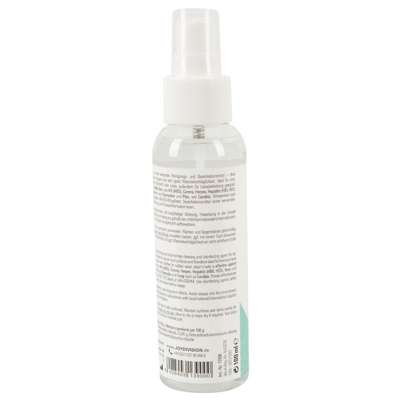 JoyDivision Clean Safe - fertőtlenítő és tisztító spray (100 ml) 131584 termék bemutató kép