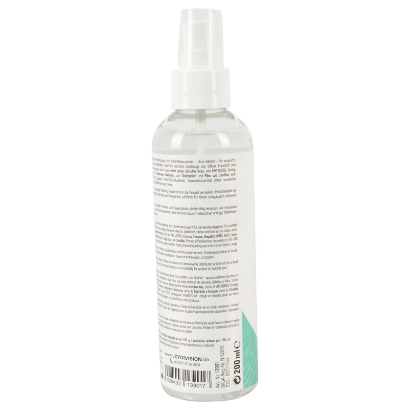 JoyDivision Clean Safe - fertőtlenítő tisztító spray (200 ml) 160530 termék bemutató kép