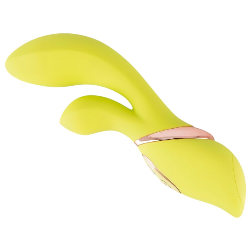 Jülie - vibrátor klitoriszkarral (sárgászöld) 113466 termék bemutató kép