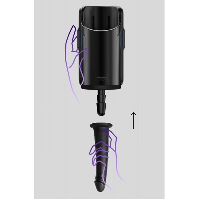 Kiiroo élethű vákuum dildó - 19cm (fekete) 84824 termék bemutató kép