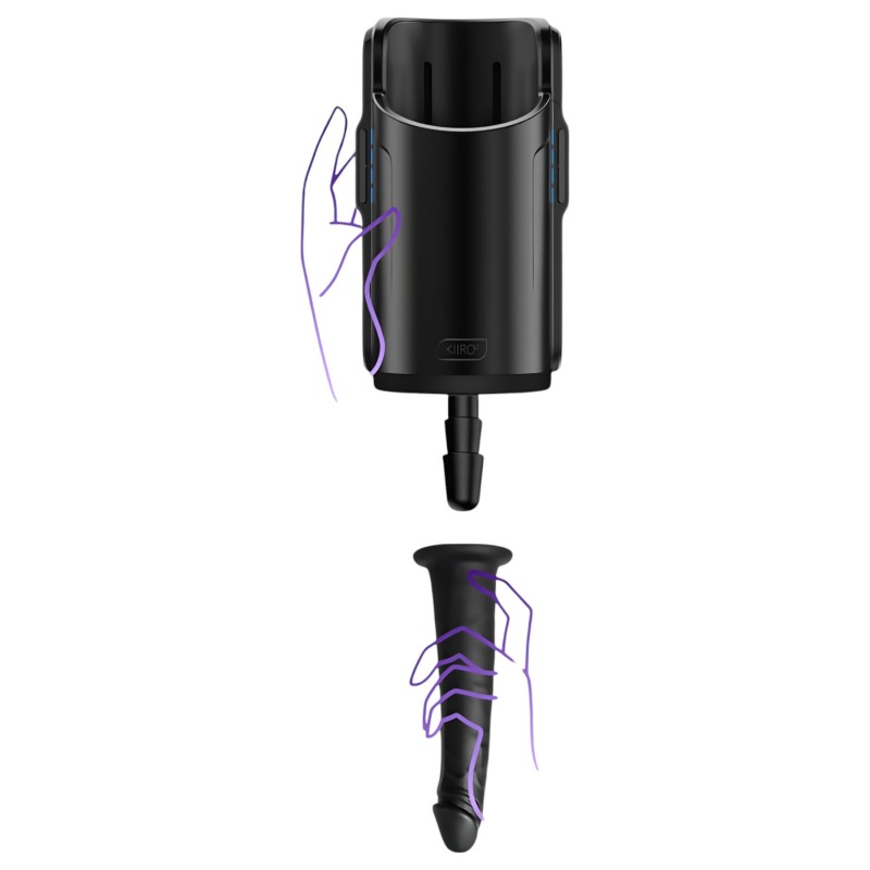 Kiiroo élethű vákuum dildó - 19 cm (fekete) 132787 termék bemutató kép