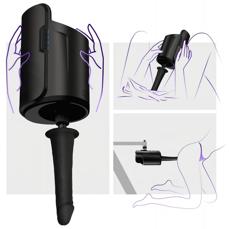 Kiiroo élethű vákuum dildó - 19 cm (fekete) 132788 termék bemutató kép